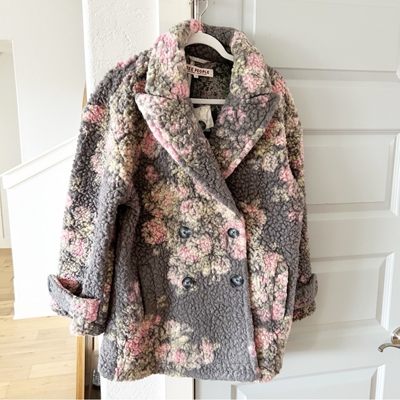 NWT Free People Bali Sweet Attractions Floral Teddy Jacket - Picture 4 of 6